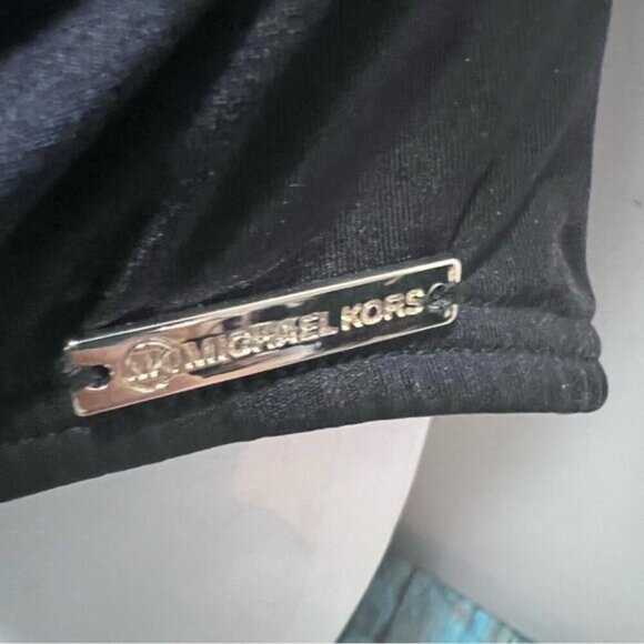 MICHAEL Michael Kors Shirred Cross Front One Piece Swimsuit - Iconic Solids - Picture 9 of 10